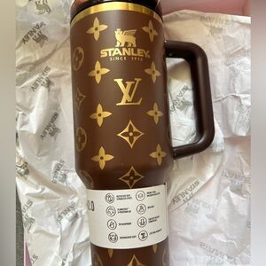 Stanley LV Brown Travel Mug with Gold Details